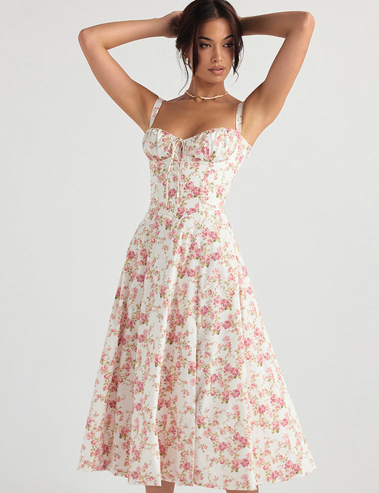 Gemma Sleeveless Floral Midi Summer Dress