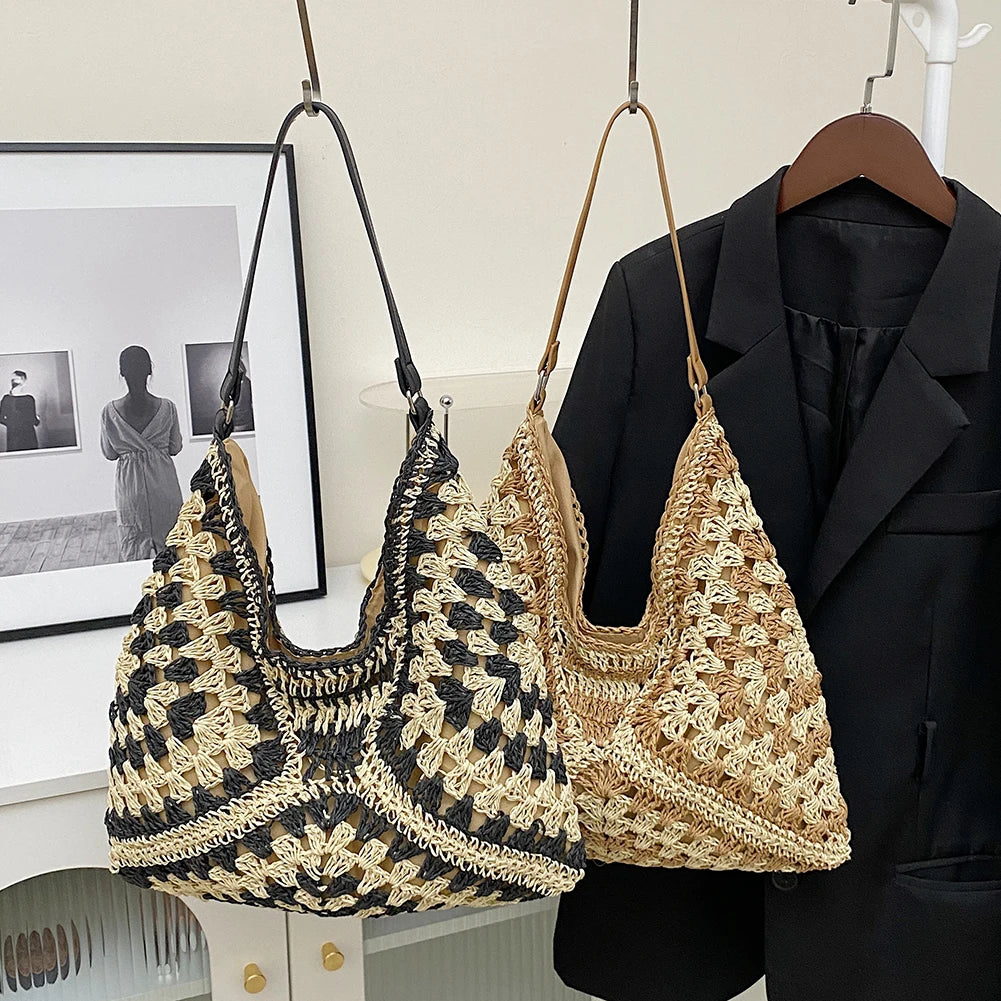 Ethereal Essence - Bohemian Straw Shoulder Bag