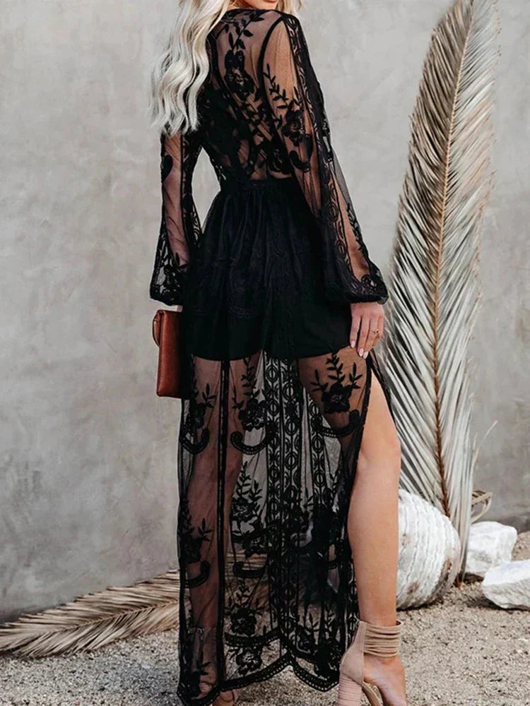 Elara Bohemian Lace Maxi Summer Dress