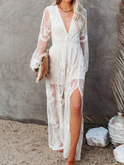 Elara Bohemian Lace Maxi Summer Dress