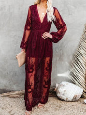 Elara Bohemian Lace Maxi Summer Dress