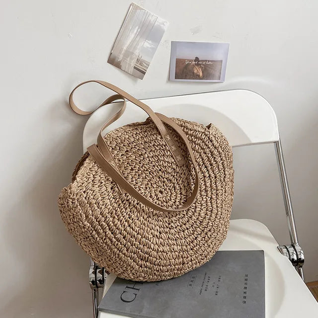Boho Bliss Bag - Stylish Straw Shoulder Bag