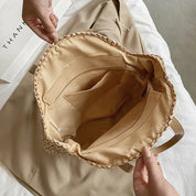 Boho Bliss Round Bag – Chic Straw Shoulder Bag
