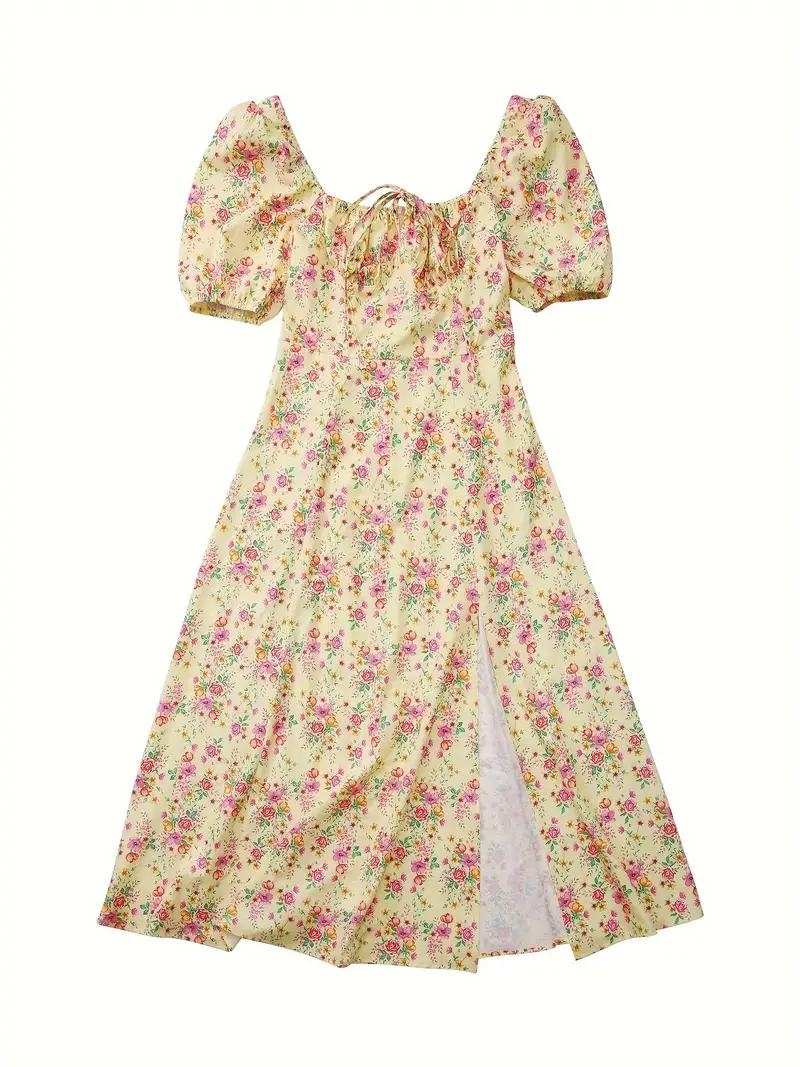 Charmie Floral Puff Sleeve Maxi Summer Dress