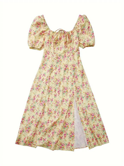 Charmie Floral Puff Sleeve Maxi Summer Dress