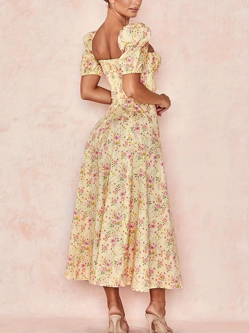 Charmie Floral Puff Sleeve Maxi Summer Dress