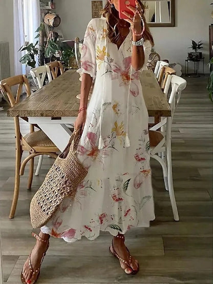 Melinda Floral Print Summer Dress