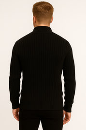 Trendy_Long_Sleeve_Men_s_Cotton_Cardigan_-_Elegant_Knitted_Layer-black-back