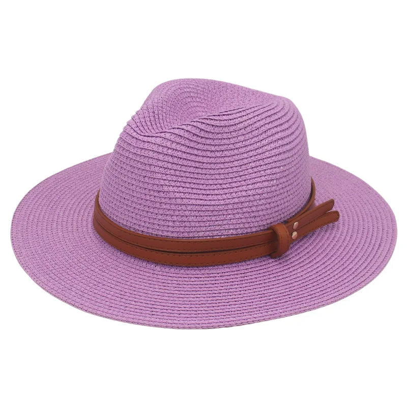 Unisex Wide Brimmed Straw Beach Hat for Sun Protection and Outdoor Style 10