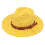 Unisex Wide Brimmed Straw Beach Hat for Sun Protection and Outdoor Style 12