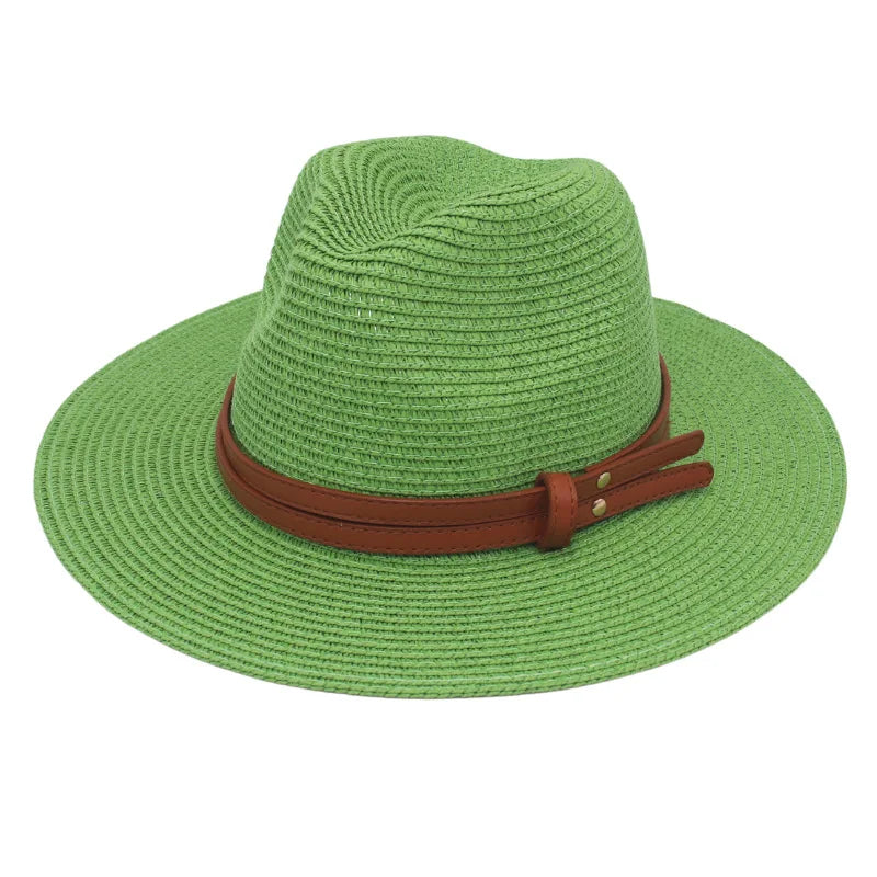 Unisex Wide Brimmed Straw Beach Hat for Sun Protection and Outdoor Style 14