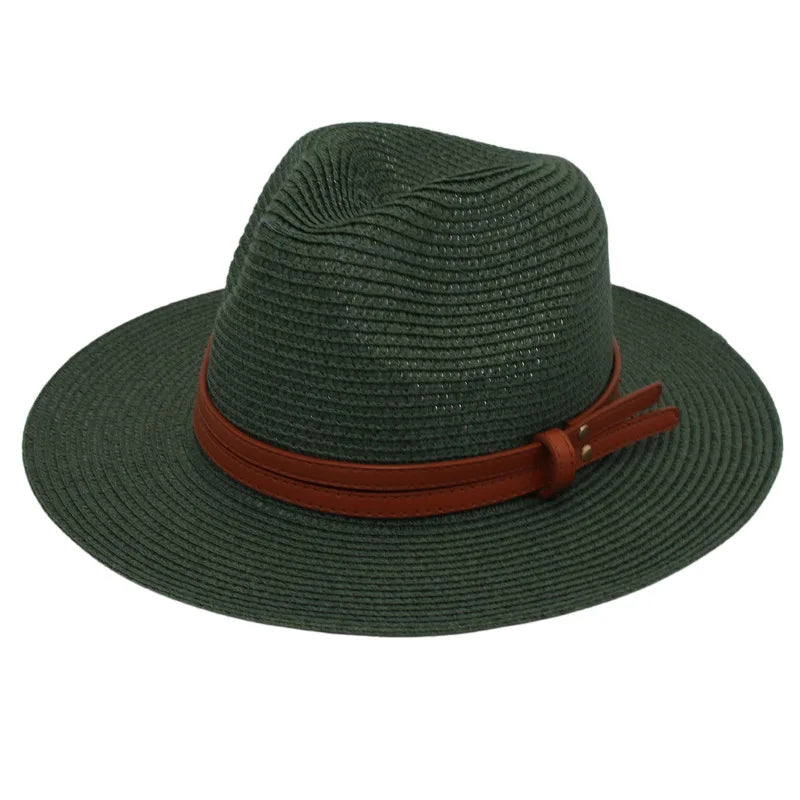 Unisex Wide Brimmed Straw Beach Hat for Sun Protection and Outdoor Style 15