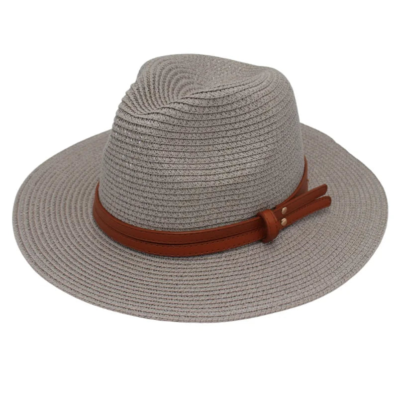 Unisex Wide Brimmed Straw Beach Hat for Sun Protection and Outdoor Style 2