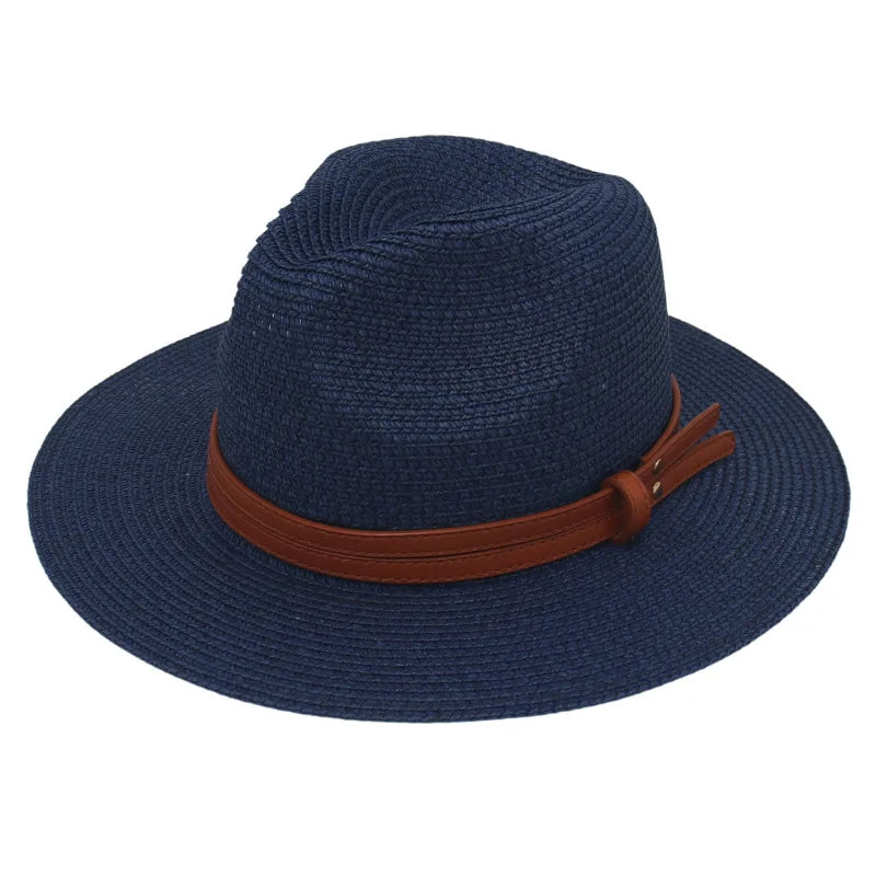 Unisex Wide Brimmed Straw Beach Hat for Sun Protection and Outdoor Style 5