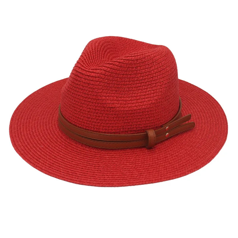 Unisex Wide Brimmed Straw Beach Hat for Sun Protection and Outdoor Style 6