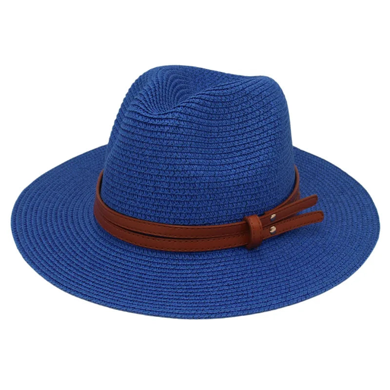 Unisex Wide Brimmed Straw Beach Hat for Sun Protection and Outdoor Style 9
