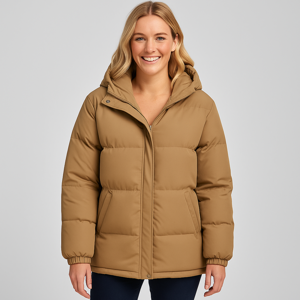 Variant image for Women's Black Puffer Jacket - Warm Hooded Winter Coat for Everyday Wear-262