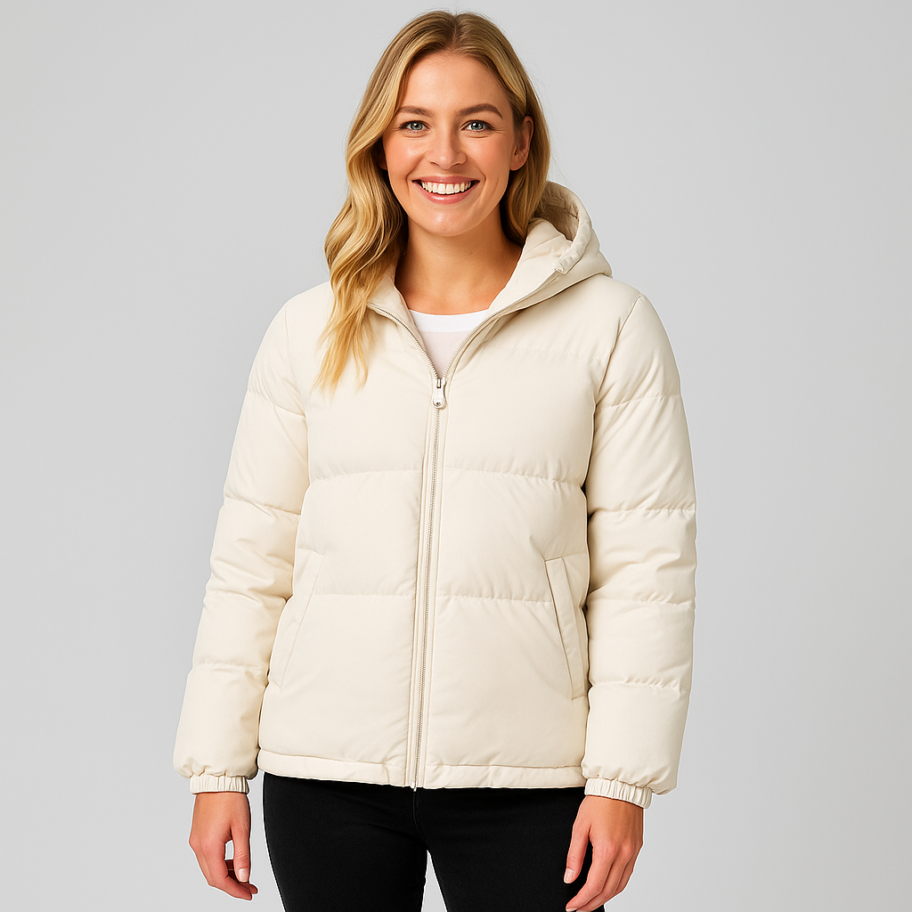 Variant image for Women's Black Puffer Jacket - Warm Hooded Winter Coat for Everyday Wear-312