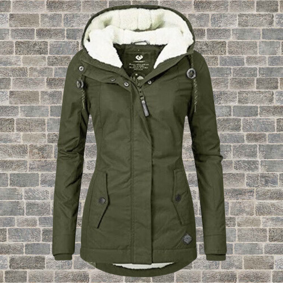 Versatile Hooded Coat in Premium Pleated Cotton with Lambswool Hood – Adjustable Cuffs and Functional Pockets for Winter Style 5