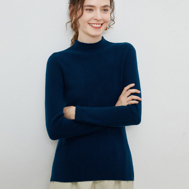 Wool Turtleneck Sweater – Slim Fit Knit Jumper for Women