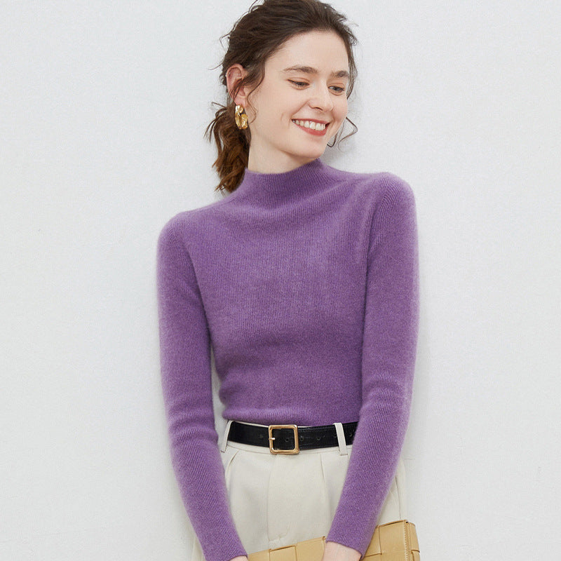 Wool Turtleneck Sweater – Slim Fit Knit Jumper for Women