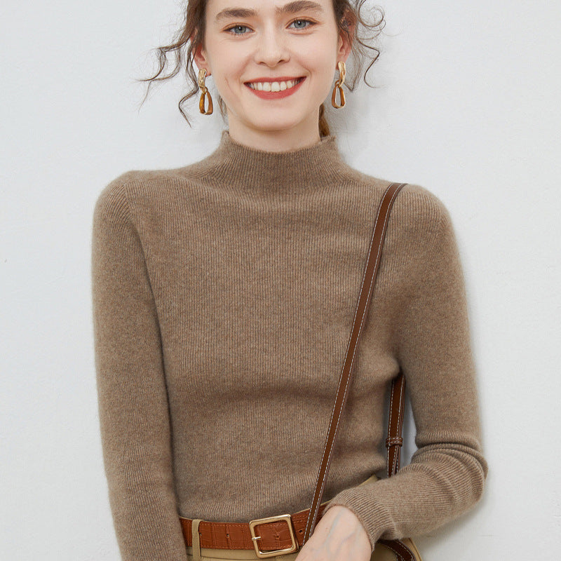 Wool Turtleneck Sweater – Slim Fit Knit Jumper for Women