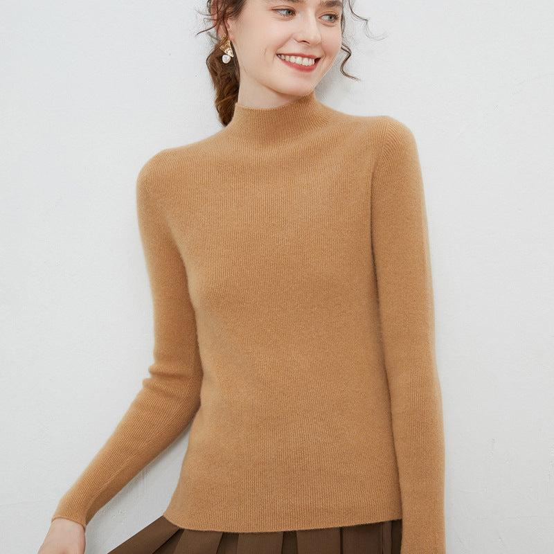 Wool Turtleneck Sweater – Slim Fit Knit Jumper for Women