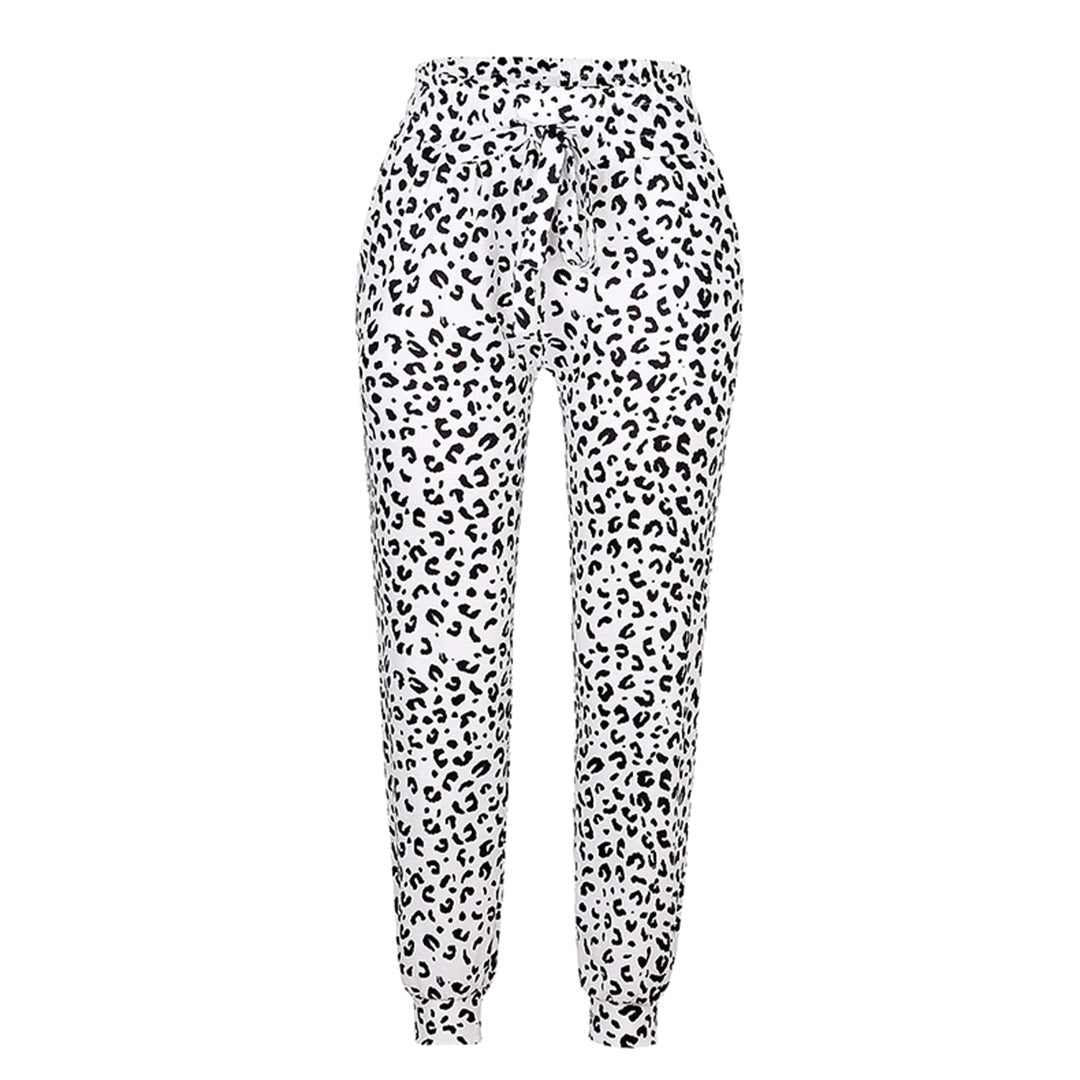 Women's Casual Leopard Print Pants with Elastic Waist for Comfort and Style-4