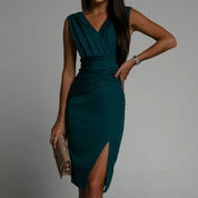 Xyla V-Neck Pleated Summer Dress