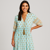 Women's Bohemian Casual Midi Dress - Lightweight Summer Dresses for Beach Days
