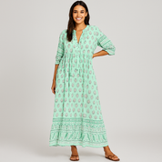 Women's Bohemian Casual Midi Dress - Lightweight Summer Dresses for Beach Days