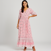 Women's Bohemian Casual Midi Dress - Lightweight Summer Dresses for Beach Days