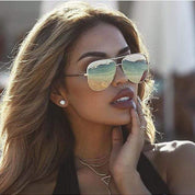 Women's Aviator Sunglasses with Mirrored Lenses for UV Protection 1