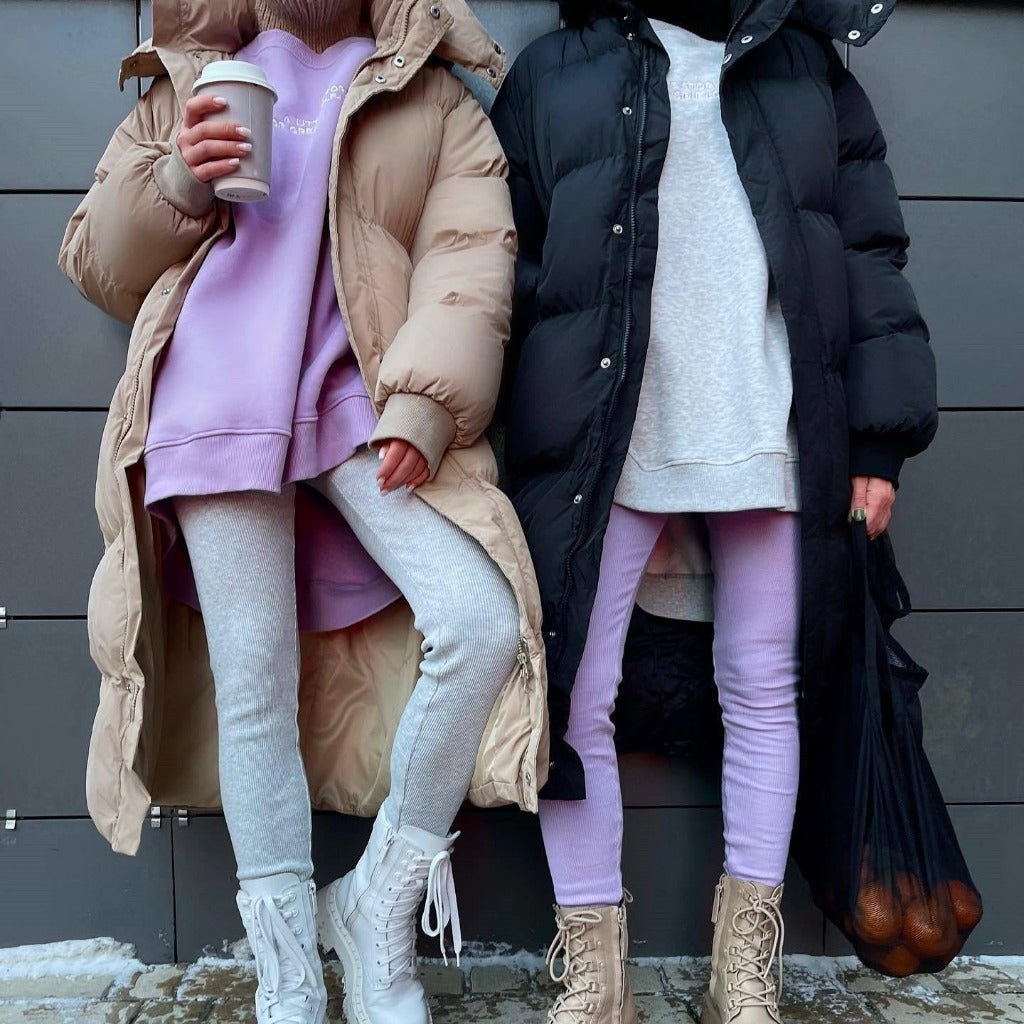 Women's Black Puffer Jacket - Oversized Hooded Winter Coat for Cold Weather 1