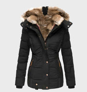 Women's Black Puffer Jacket - Stylish Winter Coat for Women with Hood 0