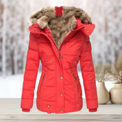 Women's Black Puffer Jacket with Faux Fur Lining - Warm Winter Coat 5