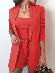 Women's Blazer and High-Waist Shorts Set 3