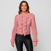 Women's Chiffon Blouse with Flattering Gathers for Elegant Style