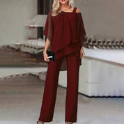 Women's Cold Shoulder Jumpsuit Set 3