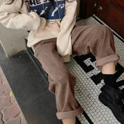 Women's Corduroy Pants with High Waist and Relaxed Straight Leg 4