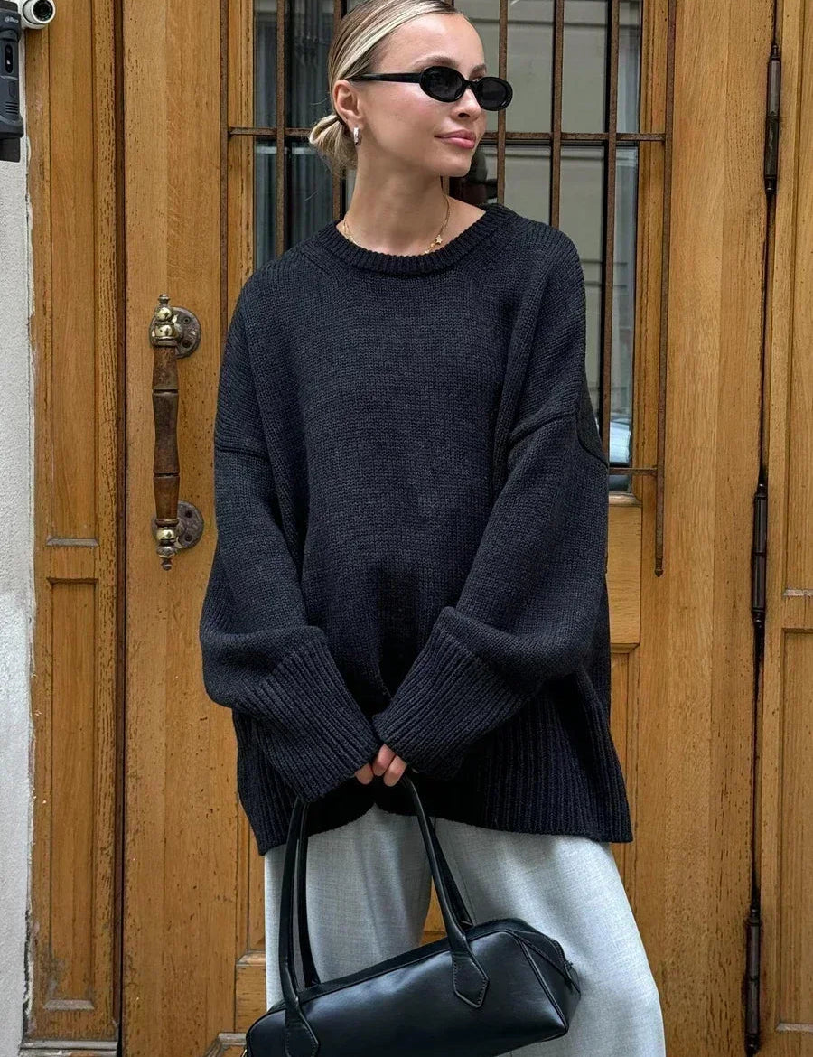 Women's Cream Jumper - Relaxed Knit with Classic Crew Neckline 7