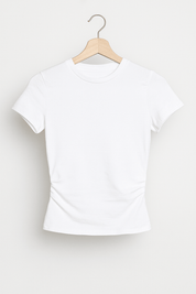 Women's Crop Top - Soft Stretch Fabric, Round Neckline, Casual Style 1