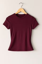 Women's Crop Top - Soft Stretch Fabric, Round Neckline, Casual Style 3