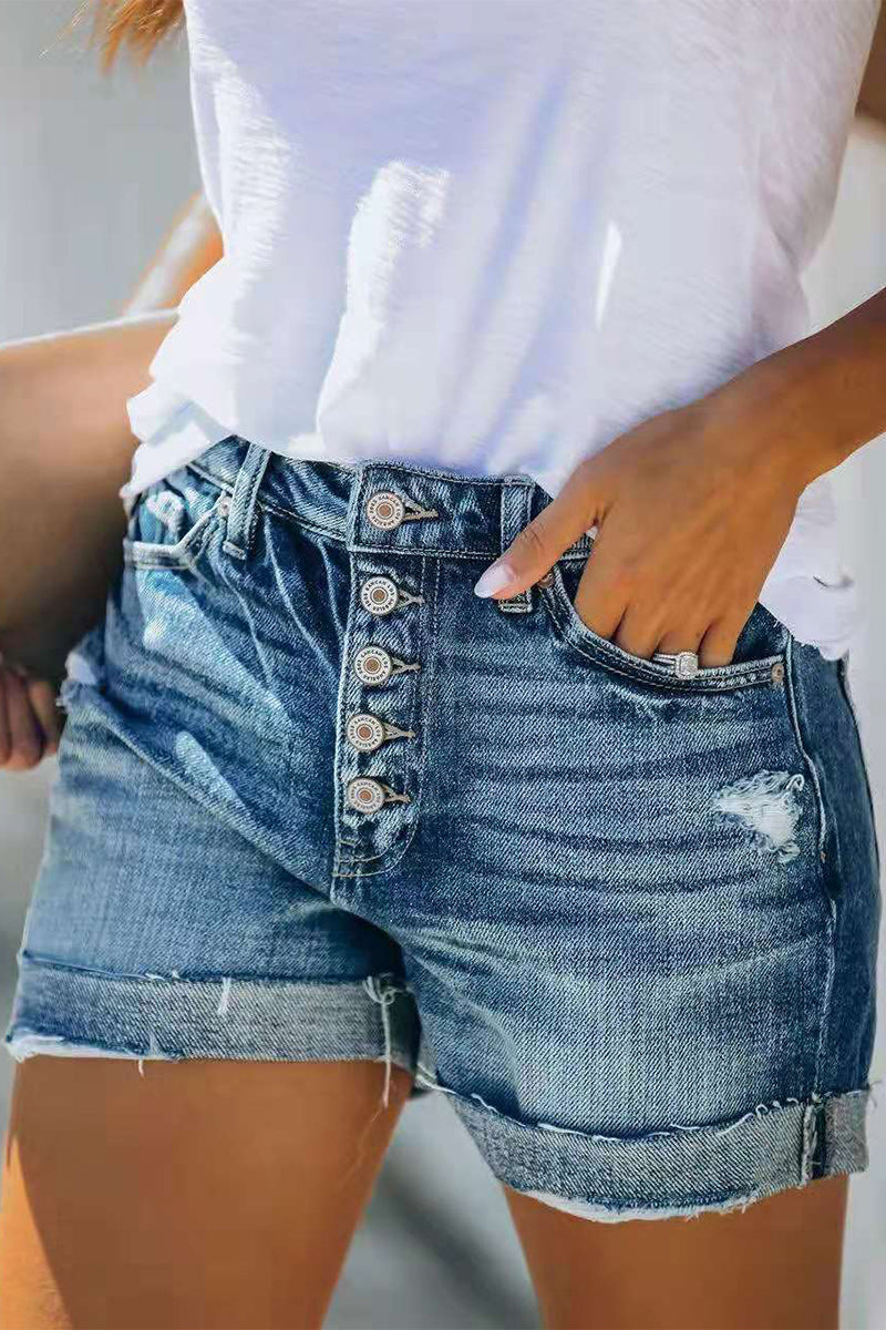 Women's Denim Shorts - Mid-Rise Casual Style for Summer Adventures 1