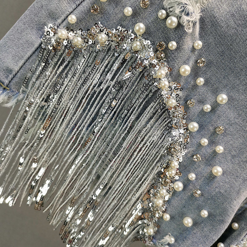 Women's Denim Shorts with Decorative Elements and Comfortable Fit 5