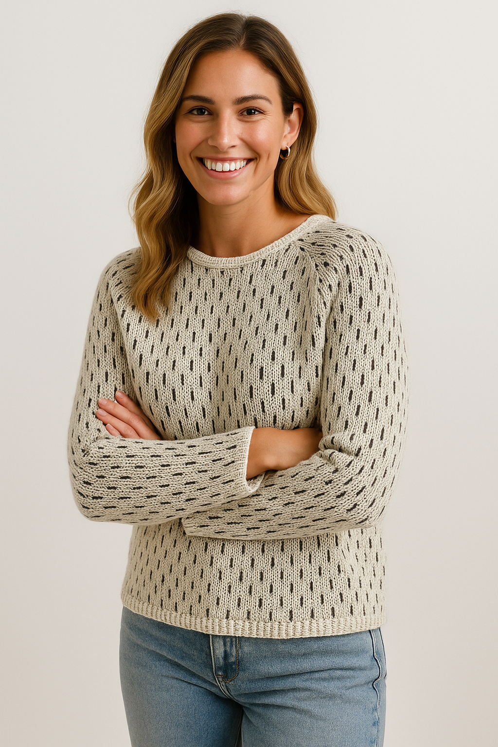 Women's Elegant Acrylic Sweater - Modern Warm Jumper for Autumn & Winter