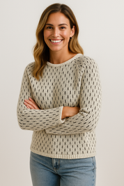 Women's Elegant Acrylic Sweater - Modern Warm Jumper for Autumn & Winter