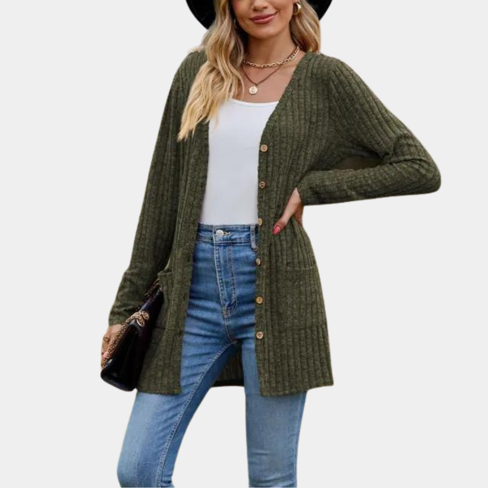 Women's Elegant Cardigan for Office and Casual Wear with Pockets and Buttons 4