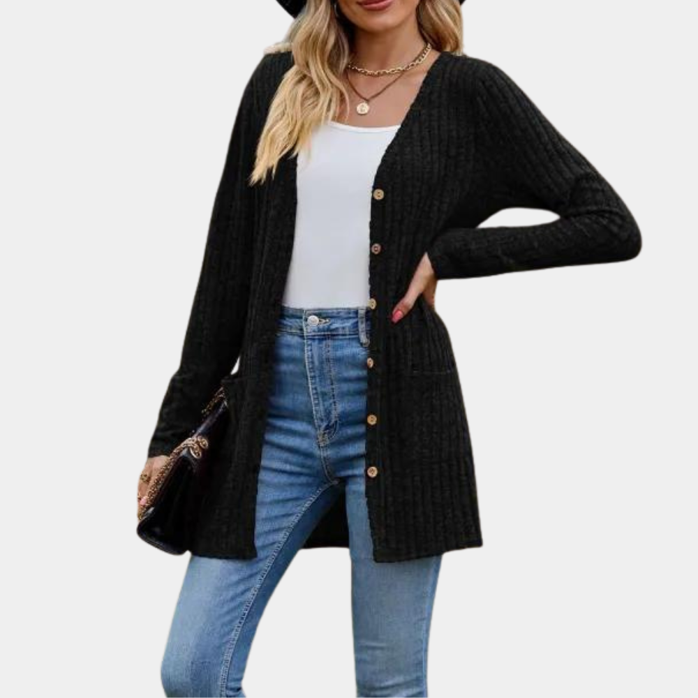 Women's Elegant Cardigan for Office and Casual Wear with Pockets and Buttons 5