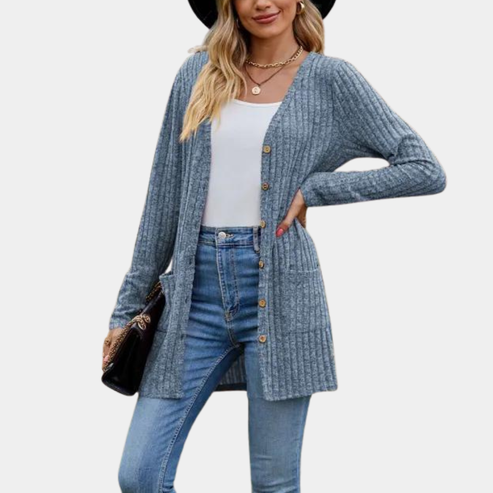 Women's Elegant Cardigan for Office and Casual Wear with Pockets and Buttons 6